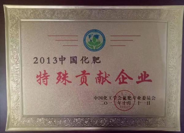 2013年中国化肥特殊贡献企业